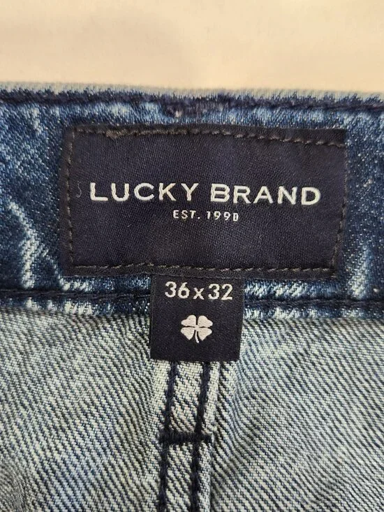 Lucky Brand 363 Cotton Linen Vintage Straight Denim Blue Jeans Men's Size 36x32 - Picture 6 of 15